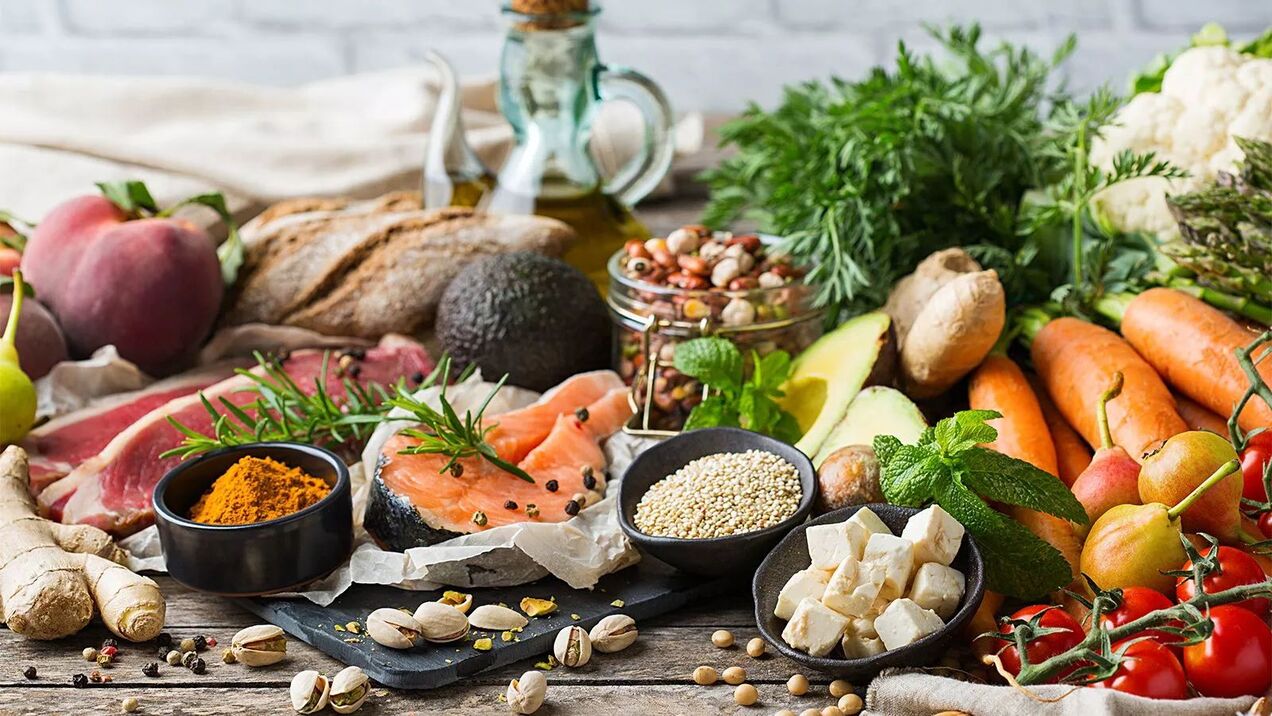 alimentos saudáveis ​​na dieta mediterrânea